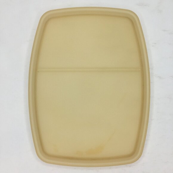 Vintage Tupperware Packette Divided Lunch Snack Sandwich Storage Container Beige - Picture 7 of 10